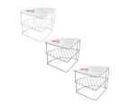 3x Boxsweden Wire Corner Kitchen Rack 22cm Home Corners Organiser Storage Asst.