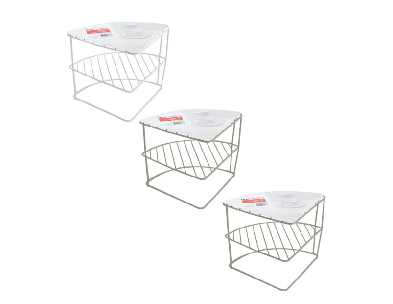 3x Boxsweden Wire Corner Kitchen Rack 22cm Home Corners Organiser Storage Asst.