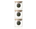 3x Lemon & Lime Camden Glass Jar 345ml Bamboo Lid Home Kitchen Storage Container