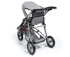 Bayer 89cm Twin Trike Portable Adjustable Jogger Doll Stroller/Pram Grey/Pink 3+