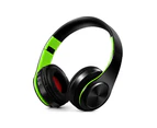 Foldable Wireless Bluetooth Headphones Hands-free Stereo Headset with TF Card Slot - Green