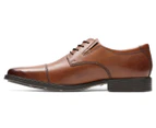 Clarks Men's Tilden Cap Leather Shoes - Dark Tan