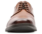 Clarks Men's Tilden Cap Leather Shoes - Dark Tan