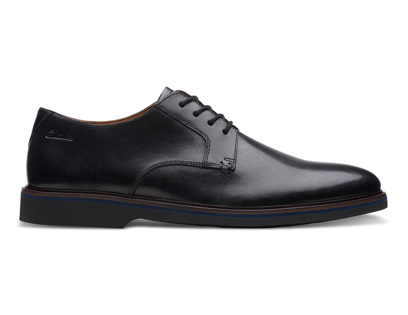 Clarks Men's Malwood Plain Leather Shoes - Black