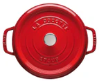 Staub 24cm Enamelled Cast Iron Round Cocotte - Cherry Red