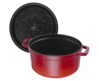 Staub 24cm/3.8L Cast Iron Round Cocotte Pot w/ Lid Induction Cookware Cherry Red