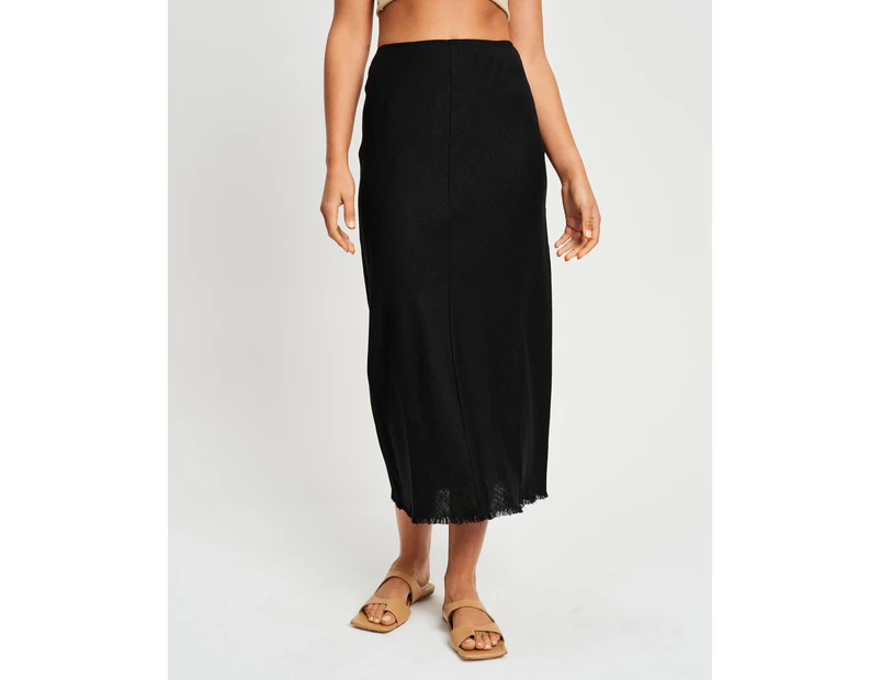 THE FATED Women's Jacobi Midi Skirt - Black - Midi Skirt