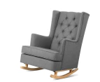 Artiss Rocking Chair Armchair Linen Fabric Grey Gaia