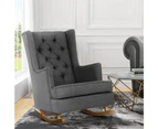 Artiss Rocking Chair Armchair Linen Fabric Grey Gaia