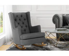 Artiss Rocking Chair Armchair Linen Fabric Grey Gaia