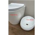 In Wall Hung Concealed Cistern Toilet matte white Pan rimless s/s steel buttons - Brushed Gold Stainless steel, Normal White wall hung Pan