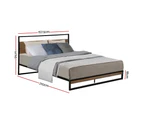 Metal Bed Frame Queen Size Mattress Base Platform Foundation Black Dane