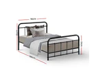 Metal Bed Frame Single Size Platform Foundation Mattress Base Leo Black
