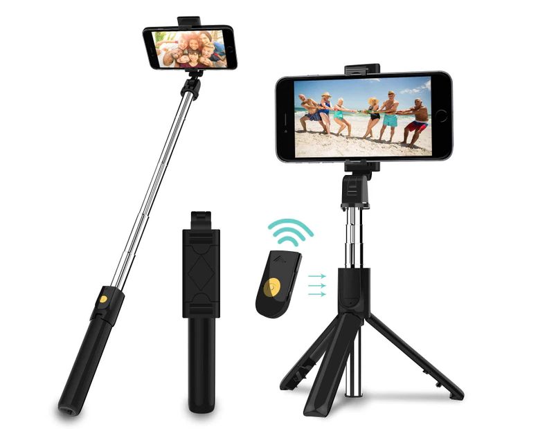 Bluetooth Selfie Stick Tripod Extendable Stick Phone Tripod With Detachable Remote Holder