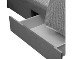 Levede Bed Frame Queen Fabric With Drawers Storage Wooden Mattress Grey