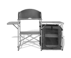 Aluminium Foldable Camping Cooking Kitchen Picnic Cupboard Bench Table Windshield