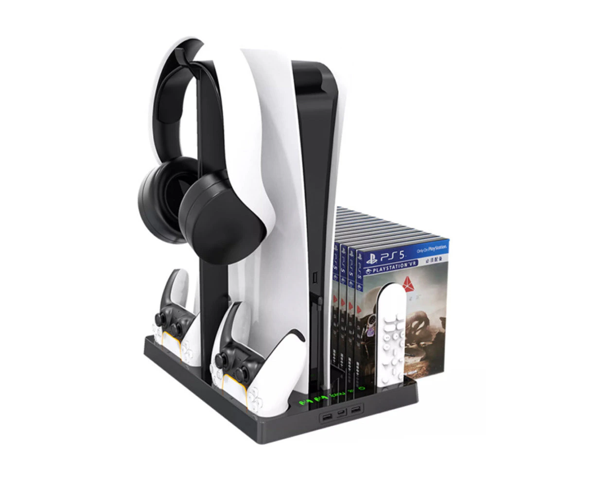 Multifunctional Vertical Stand PS5 Cooling Base and Charging Station