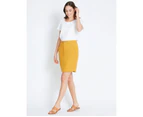 Katies Casual Canvas Skirt - Womens - Mustard