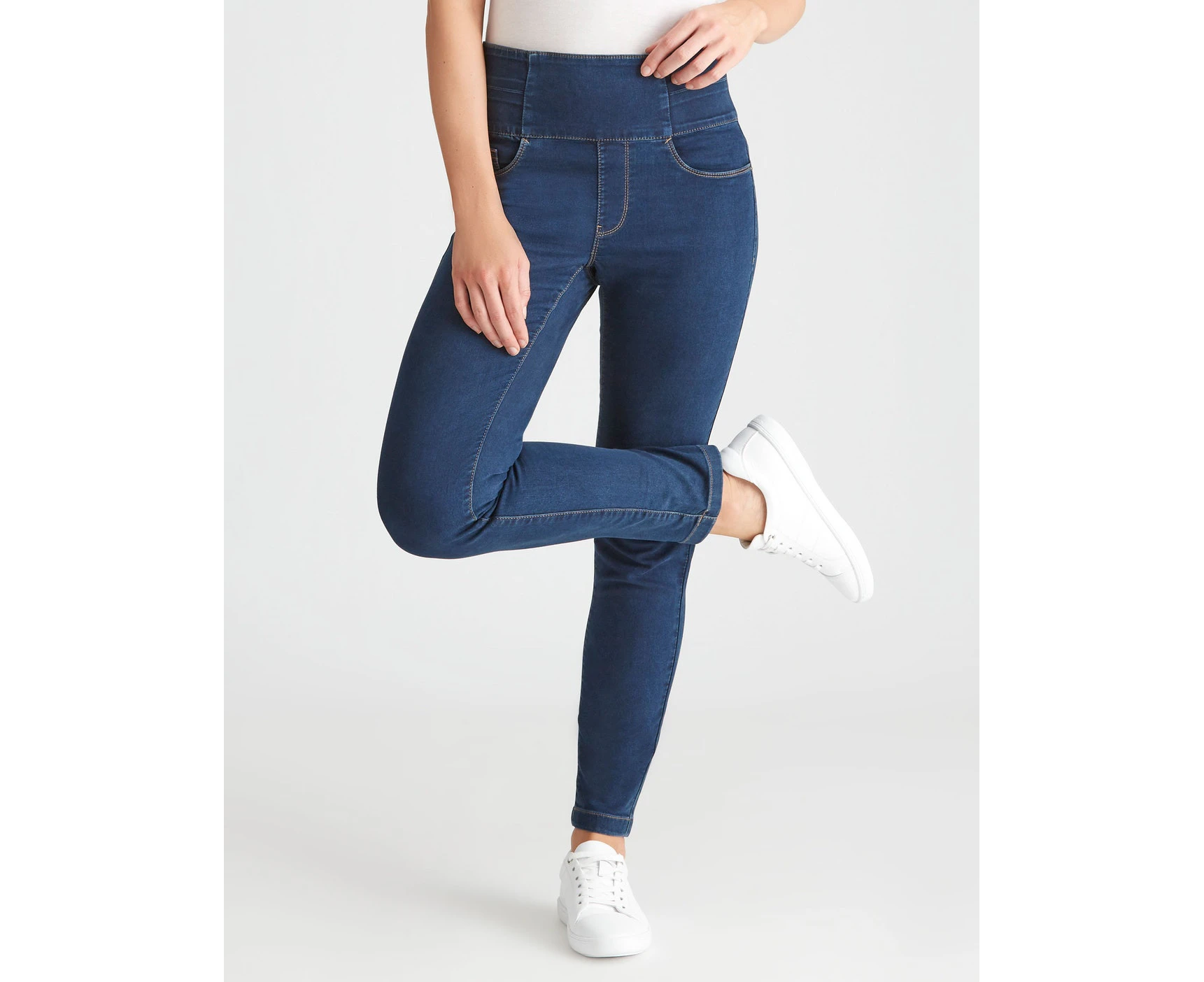 Katies - Womens Jeans - Blue Full Length - Denim - Cotton Pants - Casual Fashion - All Season - Elastane - Shape & Curve Trousers - Work Clothes