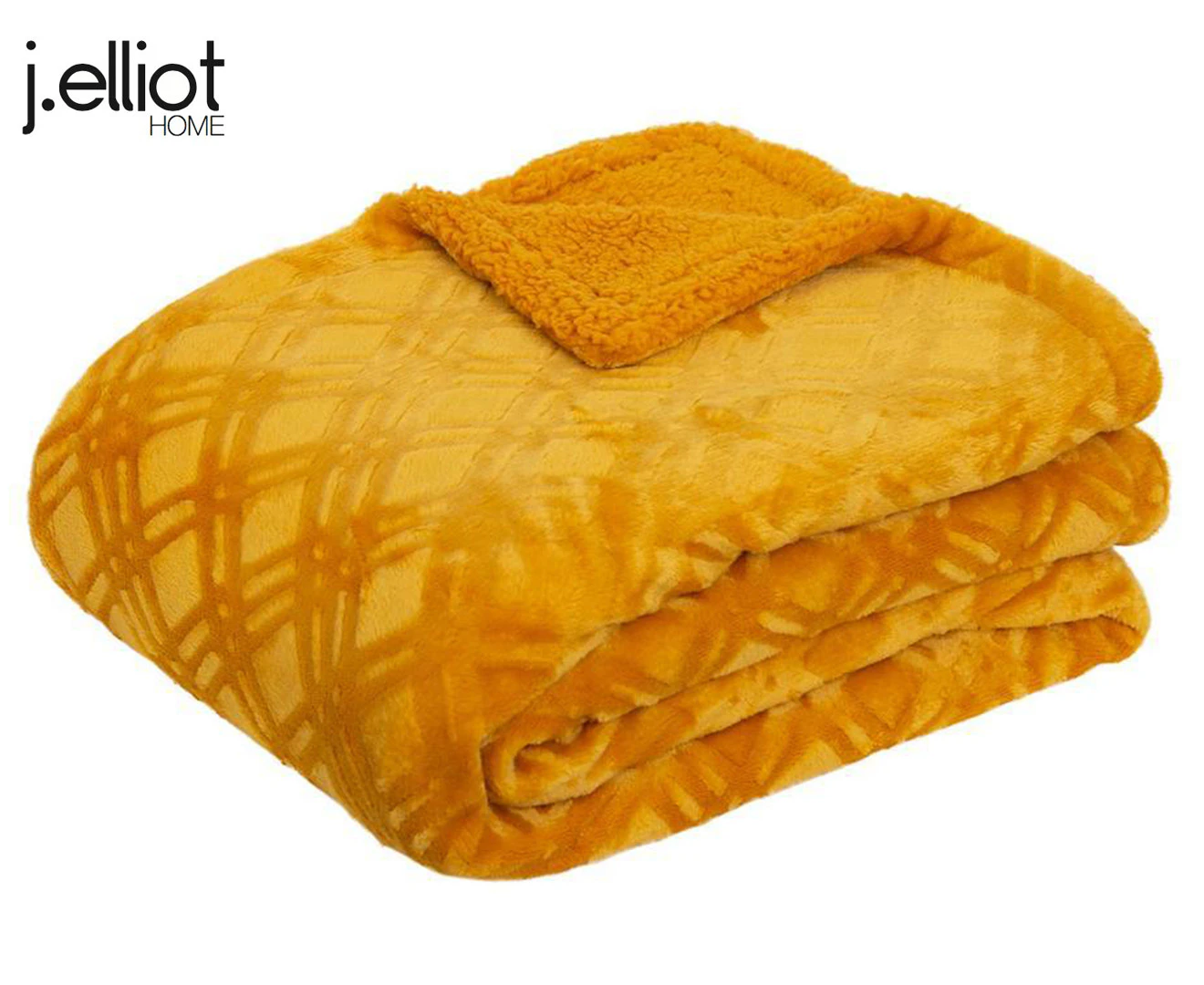 J.Elliot Home Vida Microplush Throw Mustard