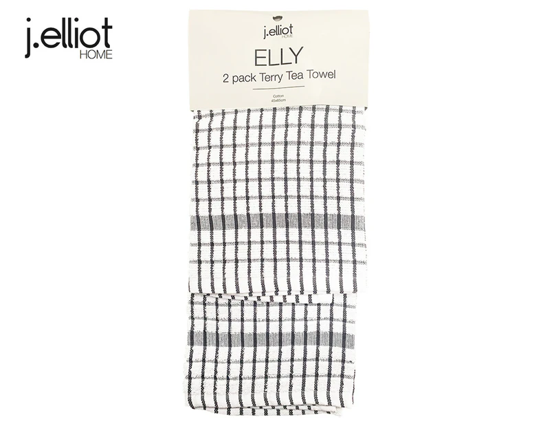 J.Elliot Home Elly Terry Tea Towels 2-Pack - Charcoal