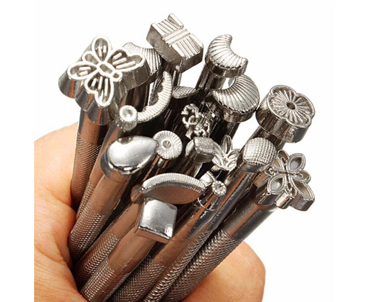 Jupean Leather Stamping Tools, Leather Working Saddle Making Stamps Set  Special Shape Stamp Punch Set Carving Leather Craft Stamp Handmade Art Tools