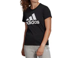 Adidas Women's Loungewear Essentials Logo Tee / T-Shirt / Tshirt - Black/White