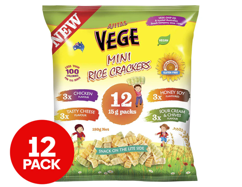 Vege Mini Rice Crackers Multipack Assorted 180g