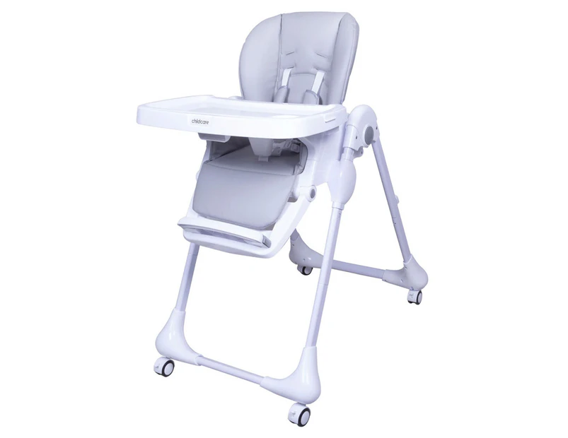 Childcare Pip Wheeled Feeding High Chair - Cool Grey