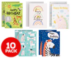 Cards Only Elite Mixed Kids' Birthday Vertical Cards w/ Envelopes 10-Pack - Multi