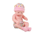 Newborn Baby Doll Realistic Soft Vinyl Reborn Baby Doll Baby Bed Toys Gift Pink