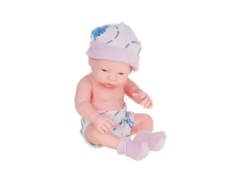 Newborn Baby Doll Realistic Soft Vinyl Reborn Baby Doll Baby Bed Toys Gift Purple