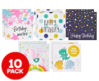 Cards Only Celebration Mixed Birthday Square Cards w/ Envelopes 10-Pack - Multi