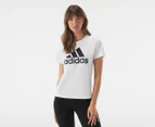 Adidas Women's Loungewear Essentials Logo Tee / T-Shirt / Tshirt - White/Black