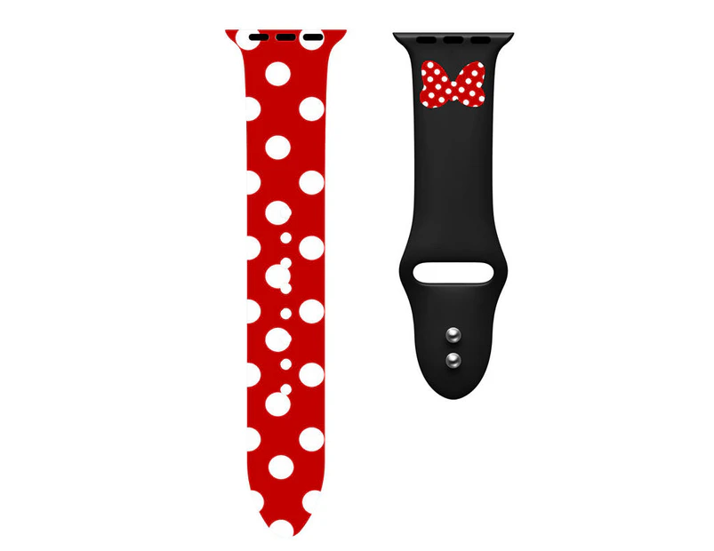 Strapmall Soft Silicone Cartoon Minnie Mouse Bands for Apple Watch Series SE/7/6/5/4/3/2/1-C8