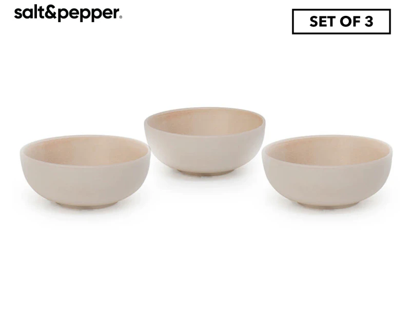 Set of 3 Salt & Pepper 10x4cm Kanoko Bowl - Pink