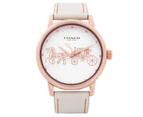 Coach Women's 35mm Grand Lexington Leather Watch - Chalk/Rose Gold