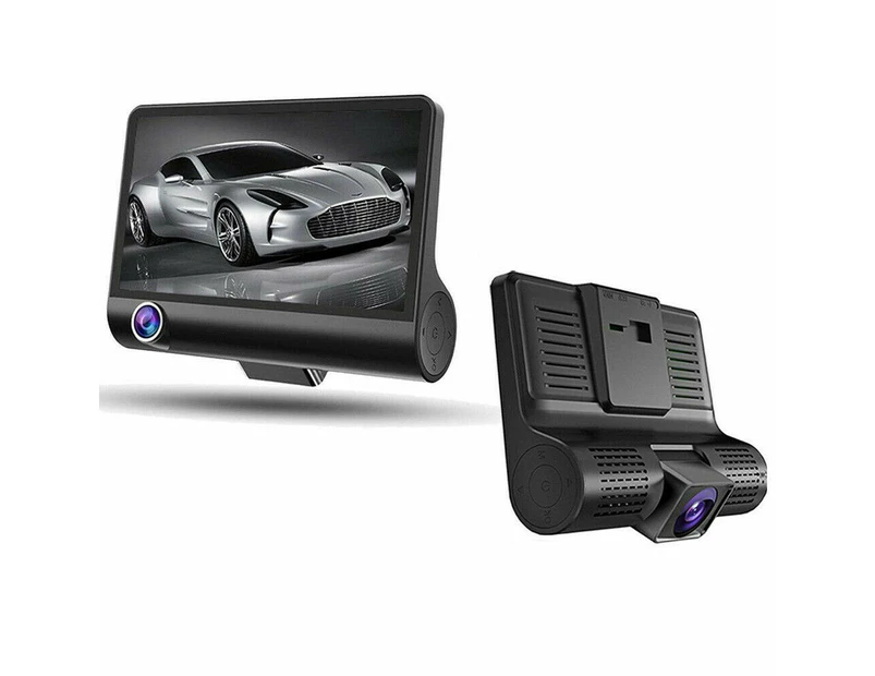 HD Front Rear & Interior Three Lens Car Dashboard Camera