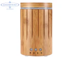 Sherwood Home Bamboo Ultrasonic Zen Shute Diffuser With Light - Natural Brown