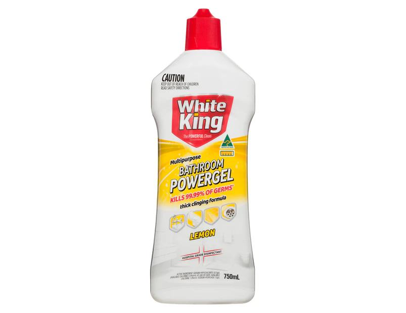 White King Power Clean Bathroom Gel Lemon 750ml