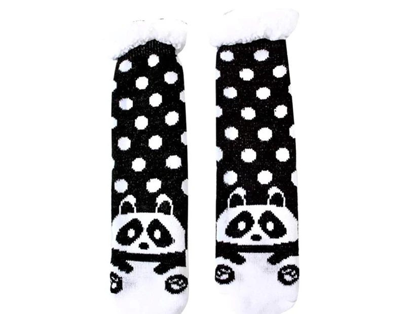 Panda Print Super Soft Bed Sock Slippers