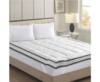 Dreamz Bedding Pillowtop Bed Mattress Topper Mat Pad Protector Cover Double - White