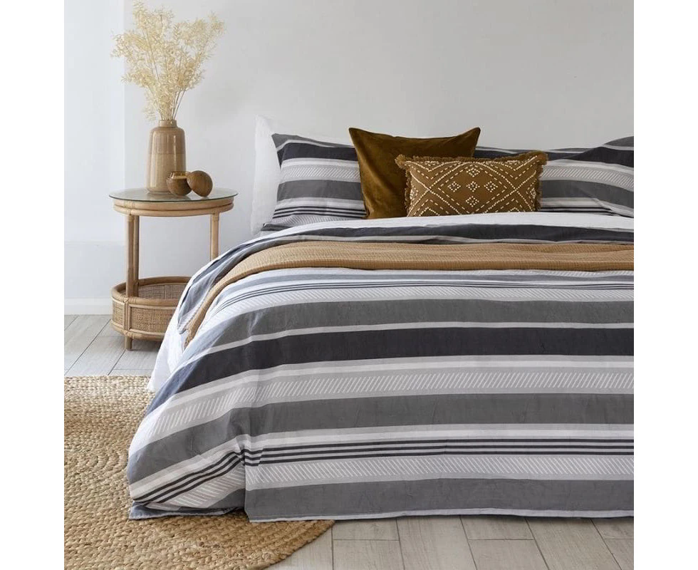 Bambury Indiana Grey Quilt Cover Set