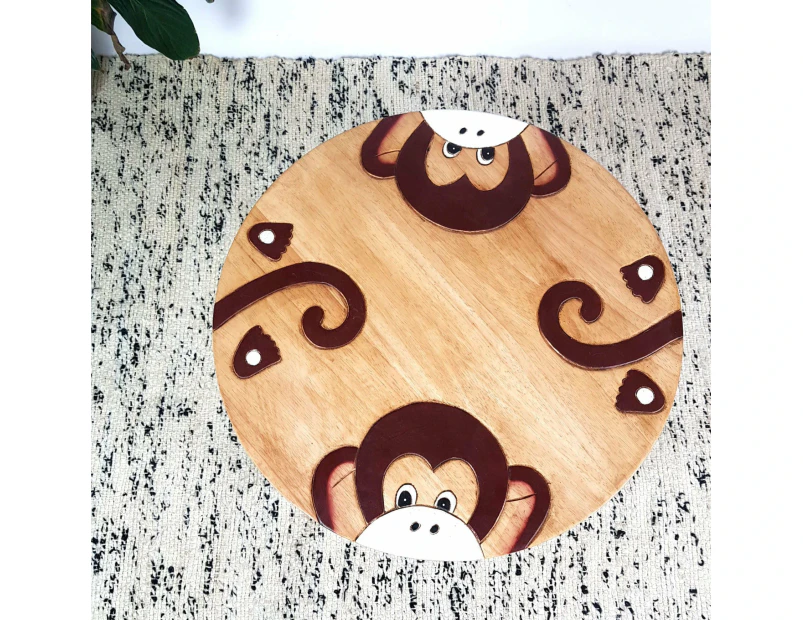Children's furniture Table Wooden MONKEY Fun and Hand made in Thailand