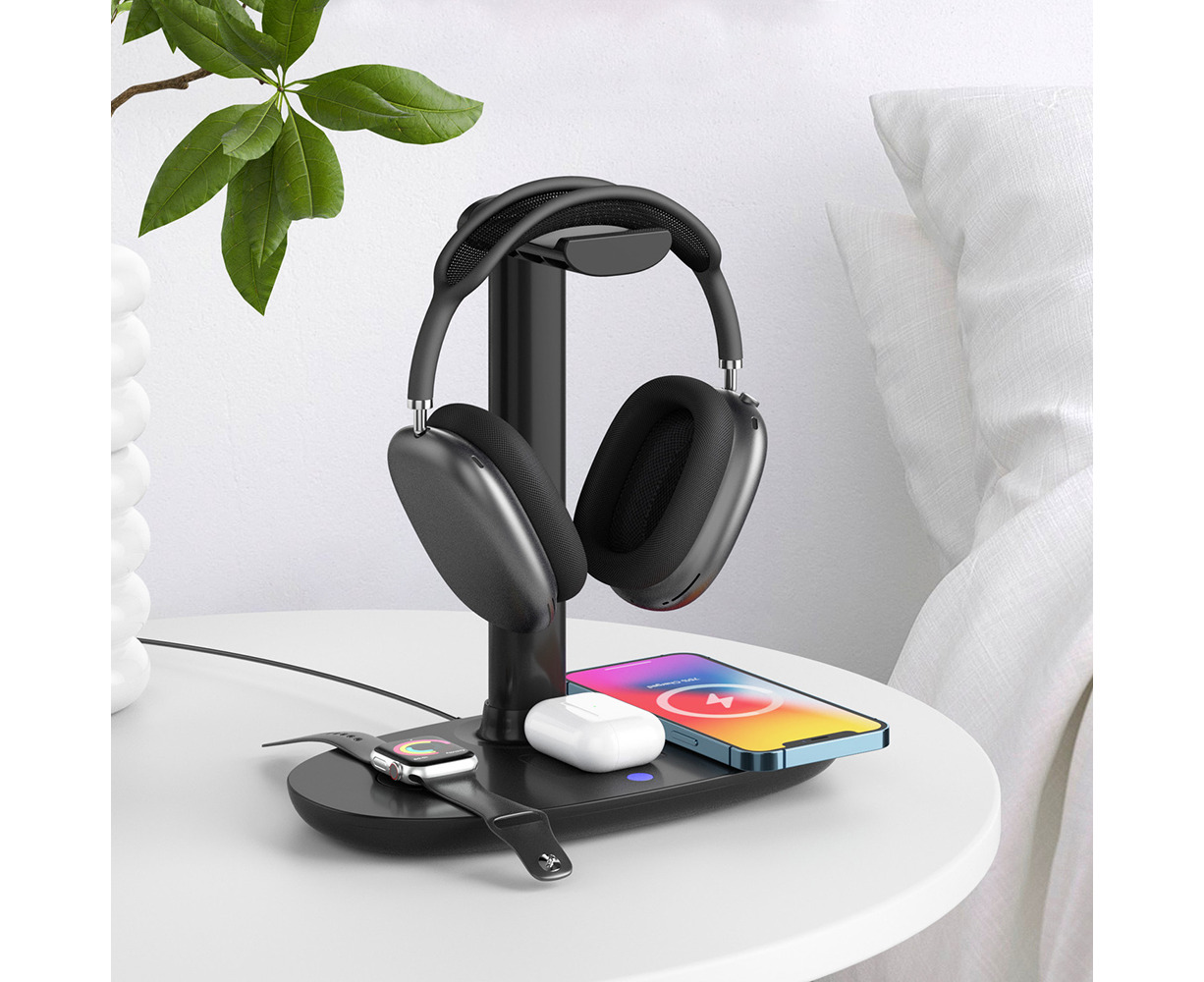 4 in 1 Wireless Charger Headphone Stand for iPhone Apple Watch