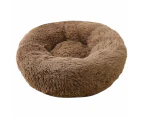 Machine Washable Calming Donut Cat And Dog Pet Bed - Light Coffee- Medium