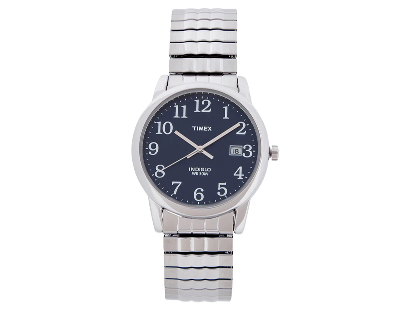 Timex Men's 40mm Classics Grandview Expandable Bracelet Watch - Silver/Dark Blue