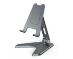 Metal Foldable Tablet Tabletop Vertical Stand with Adjustable Angle - Gray