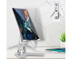 Metal Foldable Tablet Tabletop Vertical Stand with Adjustable Angle - Gray