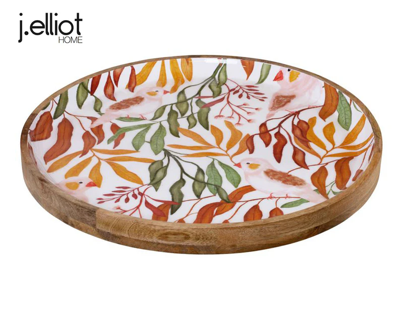 J.Elliot Home 50cm Flora & Finch Serving Platter - Multi/Natural